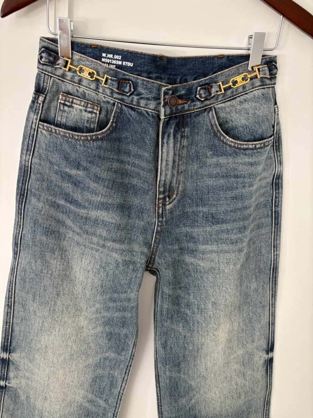 Celine High Rise Wide Leg Jeans Size M Blue Medium Wash by Hedi Slimane Waist 27 - Picture 12 of 14